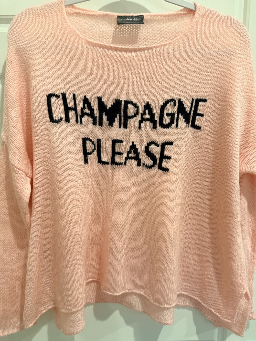 WOODEN SHIPS Conch Pink Champagne 🥂 Please Crew Sweater Size  X/S